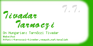 tivadar tarnoczi business card