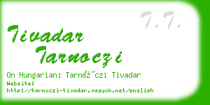 tivadar tarnoczi business card